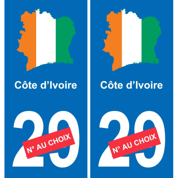 Ivory Coast map flag sticker sticker plaque immatriculation