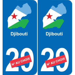 Djibouti map flag sticker sticker plaque immatriculation