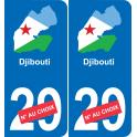 Dschibuti karte fahne aufkleber sticker plakette ez