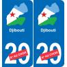 Djibouti map flag sticker sticker plaque immatriculation