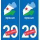 Djibouti map flag sticker sticker plaque immatriculation