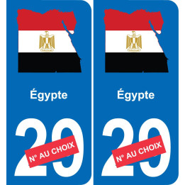 Egypte carte drapeau autocollant sticker plaque immatriculation auto voiture département