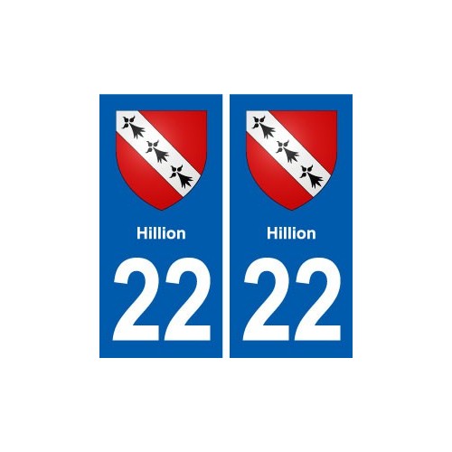 22 Hillion blason ville autocollant plaque sticker