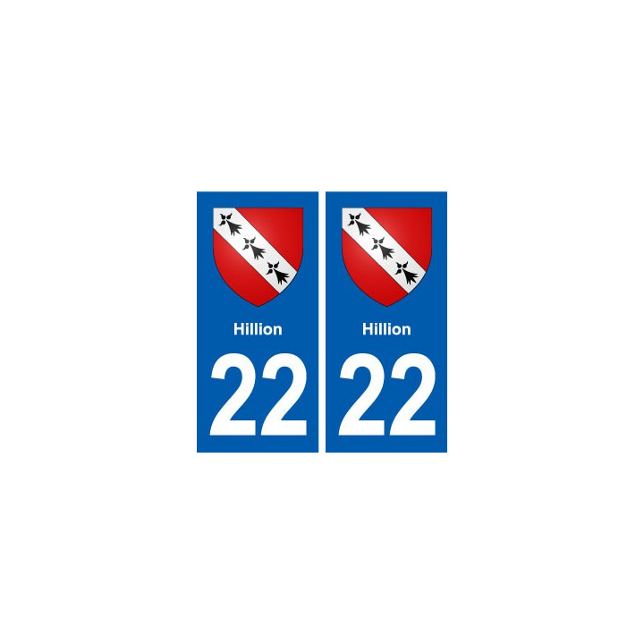 22 Hillion blason ville autocollant plaque sticker