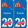 Érythrée carte drapeau autocollant sticker plaque immatriculation auto voiture département