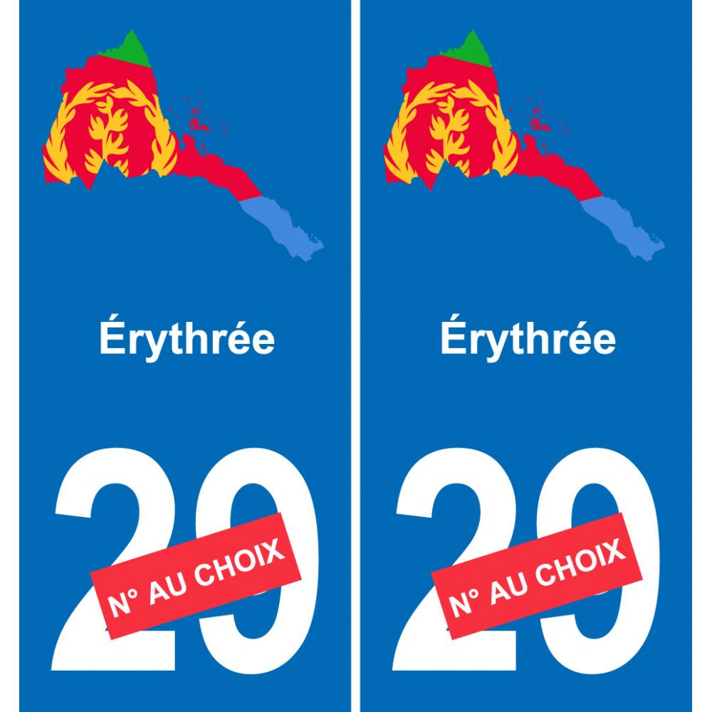 Érythrée carte drapeau autocollant sticker plaque immatriculation auto voiture département