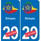 Etiopia mappa bandiera adesivo adesivo targa di immatricolazione