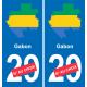 Gabon carte drapeau autocollant sticker plaque immatriculation auto voiture département