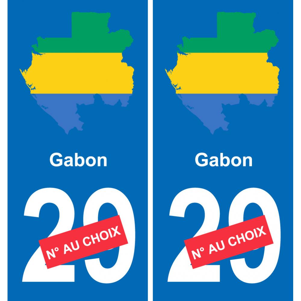 Gabon mappa bandiera adesivo adesivo targa di immatricolazione
