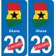 Ghana mapa de la bandera de la etiqueta engomada de la etiqueta engomada de la placa de matriculación