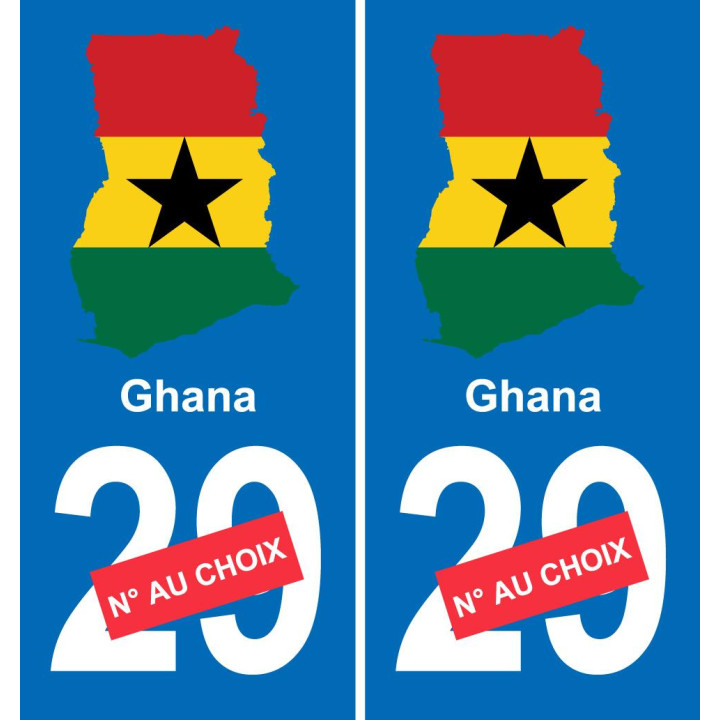 Ghana mapa de la bandera de la etiqueta engomada de la etiqueta engomada de la placa de matriculación