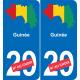 Guinea mapa de la bandera de la etiqueta engomada de la etiqueta engomada de la placa de matriculación