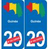 Guinea map flag sticker sticker plaque immatriculation