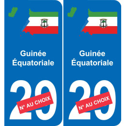 Guinea Ecuatorial mapa de la bandera de la etiqueta engomada de la etiqueta engomada de la placa de matriculación