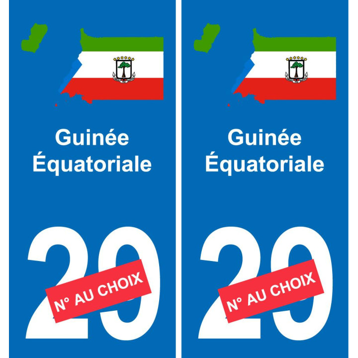 Guinea Ecuatorial mapa de la bandera de la etiqueta engomada de la etiqueta engomada de la placa de matriculación