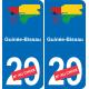 Guinea-Bissau map flag sticker sticker plaque immatriculation