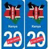 Kenia mappa bandiera adesivo adesivo targa di immatricolazione