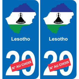 Lesotho carte drapeau autocollant sticker plaque immatriculation auto voiture département