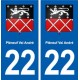 22 Pléneuf-Val-André blason ville autocollant plaque sticker