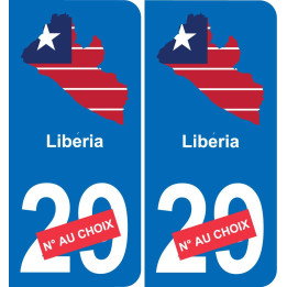 Liberia mapa de la bandera de la etiqueta engomada de la etiqueta engomada de la placa de matriculación