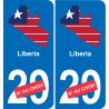 Liberia mappa bandiera adesivo adesivo targa di immatricolazione