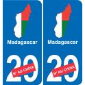 Madagascar carte drapeau autocollant sticker plaque immatriculation auto voiture département
