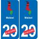 Malawi mappa bandiera adesivo adesivo targa di immatricolazione
