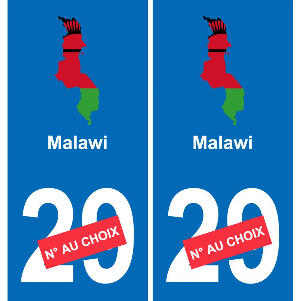 Malawi mappa bandiera adesivo adesivo targa di immatricolazione