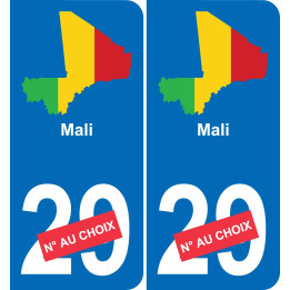 Mali map flag sticker sticker plaque immatriculation