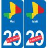 Mali mappa bandiera adesivo adesivo targa di immatricolazione