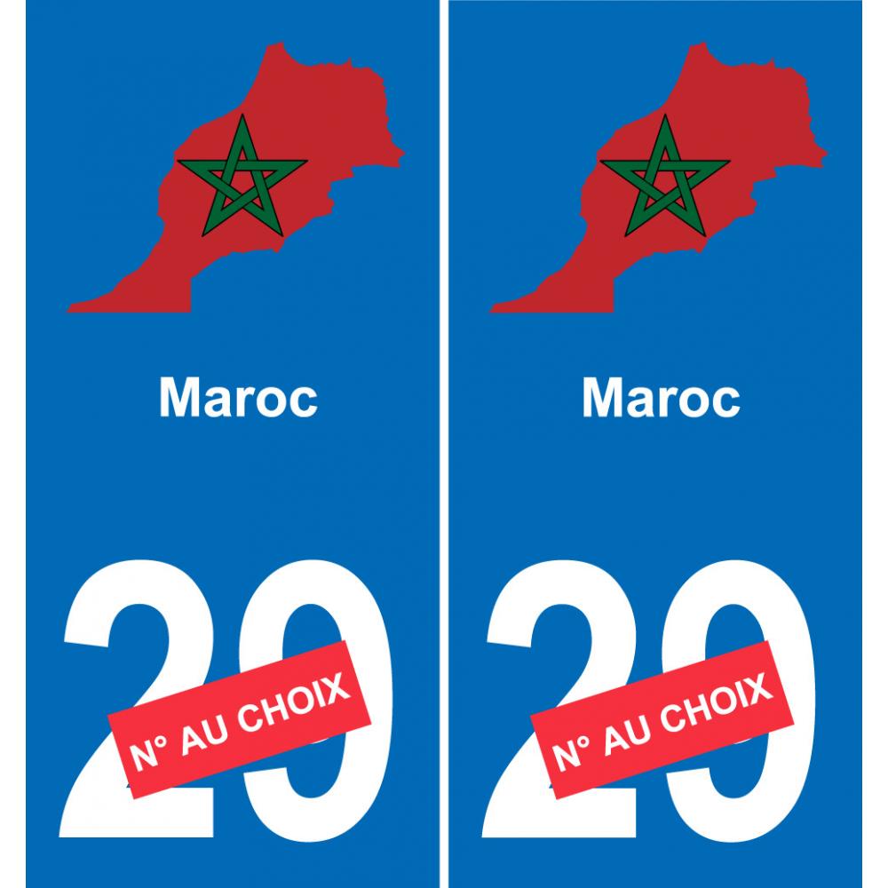Maroc carte drapeau autocollant sticker plaque immatriculation