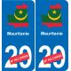 Mauritanie carte drapeau autocollant sticker plaque immatriculation auto voiture département