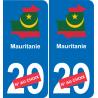 Mauritania mappa bandiera adesivo adesivo targa di immatricolazione
