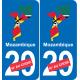 mozambico mappa bandiera adesivo adesivo targa di immatricolazione