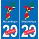 Mozambique carte drapeau autocollant sticker plaque immatriculation auto voiture département