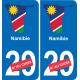 Namibie carte drapeau autocollant sticker plaque immatriculation auto voiture département