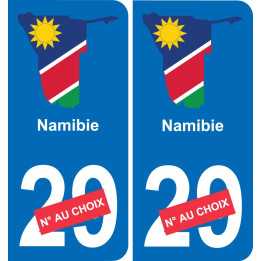 Namibia mapa de la bandera de la etiqueta engomada de la etiqueta engomada de la placa de matriculación