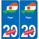 Niger karte fahne aufkleber sticker plakette ez