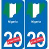Nigeria mappa bandiera adesivo adesivo targa di immatricolazione