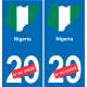 Nigeria karte fahne aufkleber sticker plakette ez