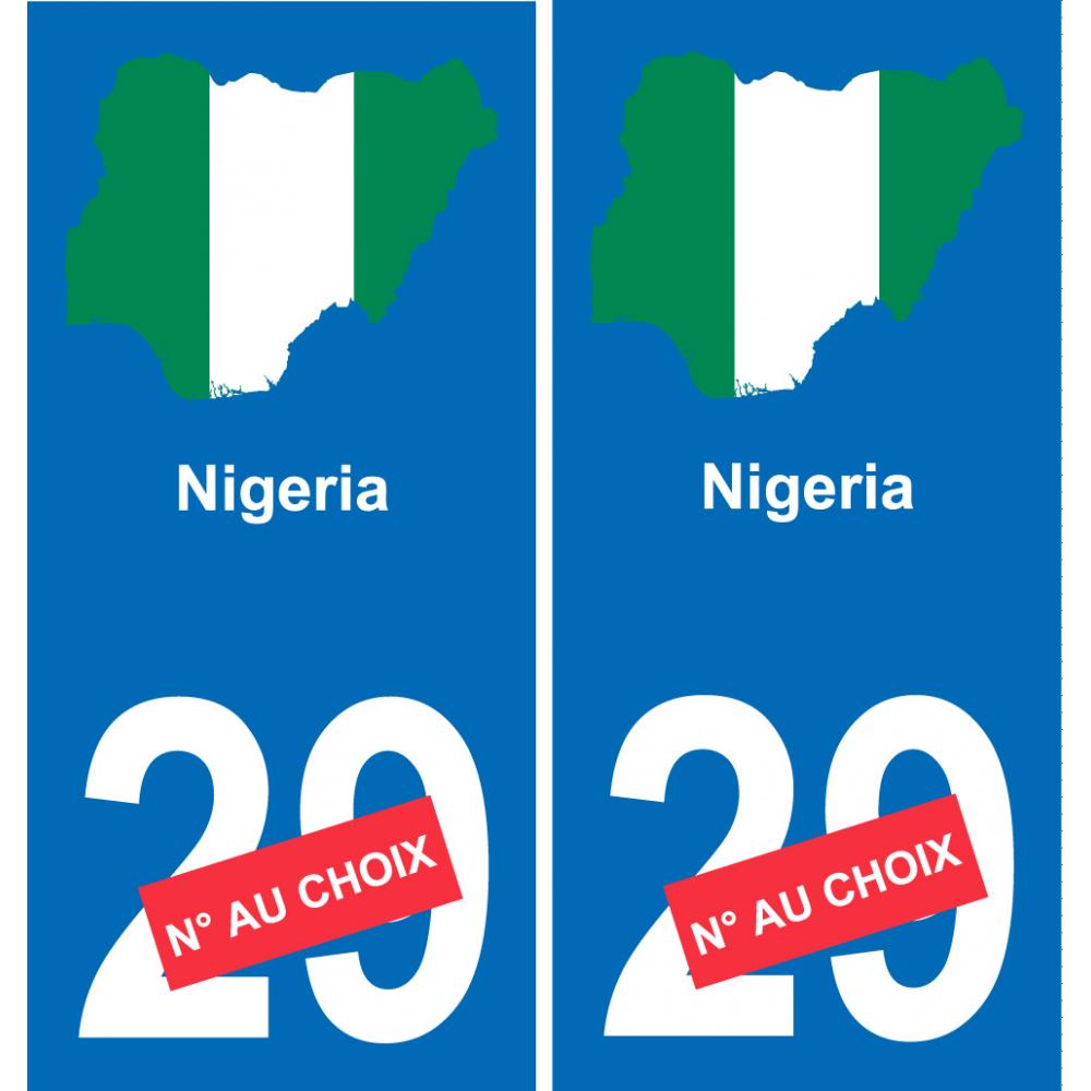 Nigeria mappa bandiera adesivo adesivo targa di immatricolazione