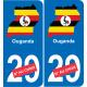 Uganda karte fahne aufkleber sticker plakette ez