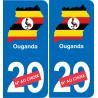 Uganda mapa de la bandera de la etiqueta engomada de la etiqueta engomada de la placa de matriculación