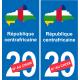 Repubblica Centrafricana mappa bandiera adesivo adesivo targa di immatricolazione