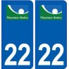 22 Pleumeur-Bodou logo ville autocollant plaque sticker