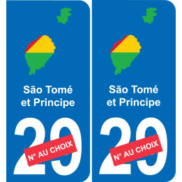 Sao Tome and Principe map flag sticker sticker plaque immatriculation