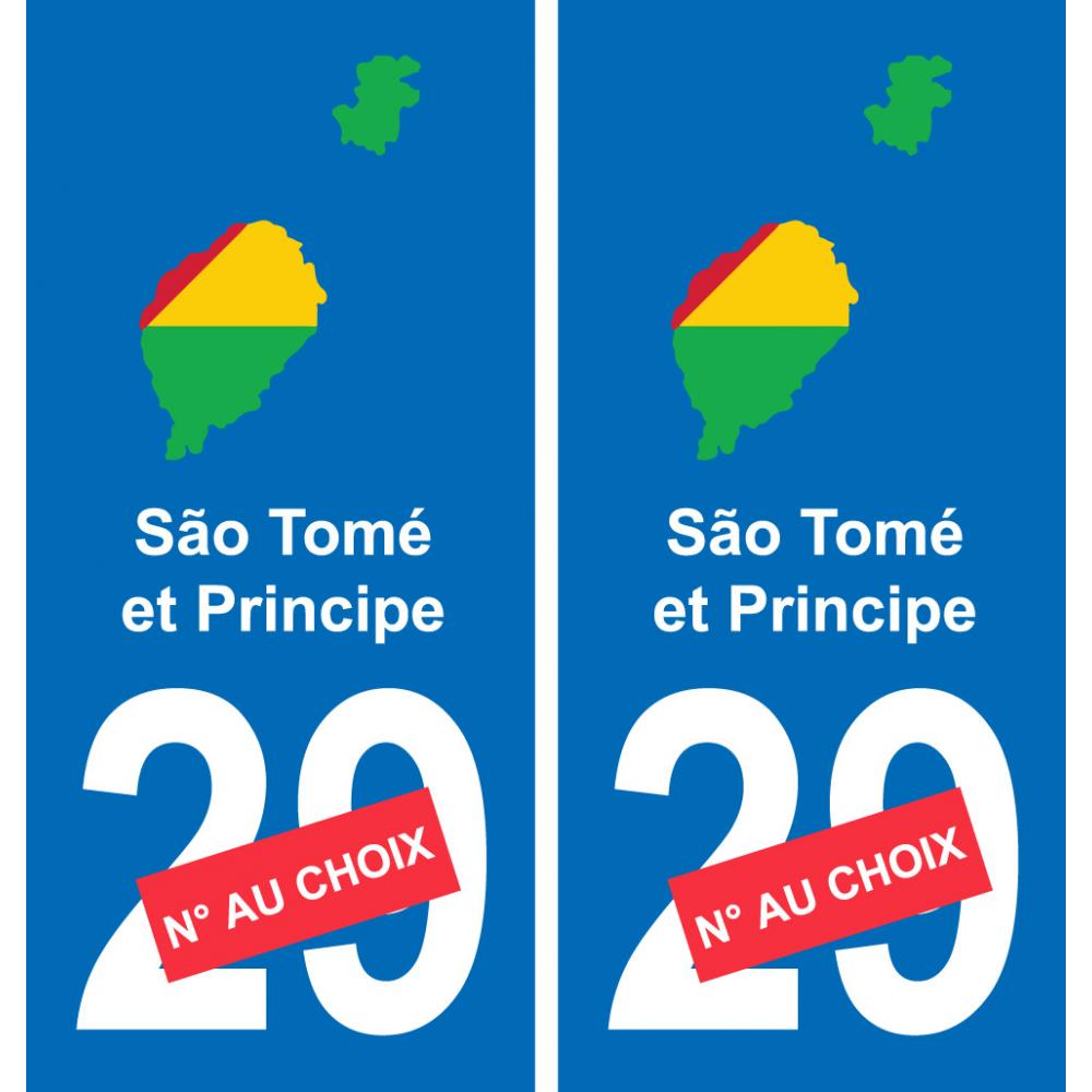 Sao Tomé e Principe mappa bandiera adesivo adesivo targa di immatricolazione