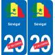 Senegal map flag sticker sticker plaque immatriculation