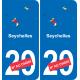 Seychelles carte drapeau autocollant sticker plaque immatriculation auto voiture département