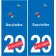 Seychelles map flag sticker sticker plaque immatriculation